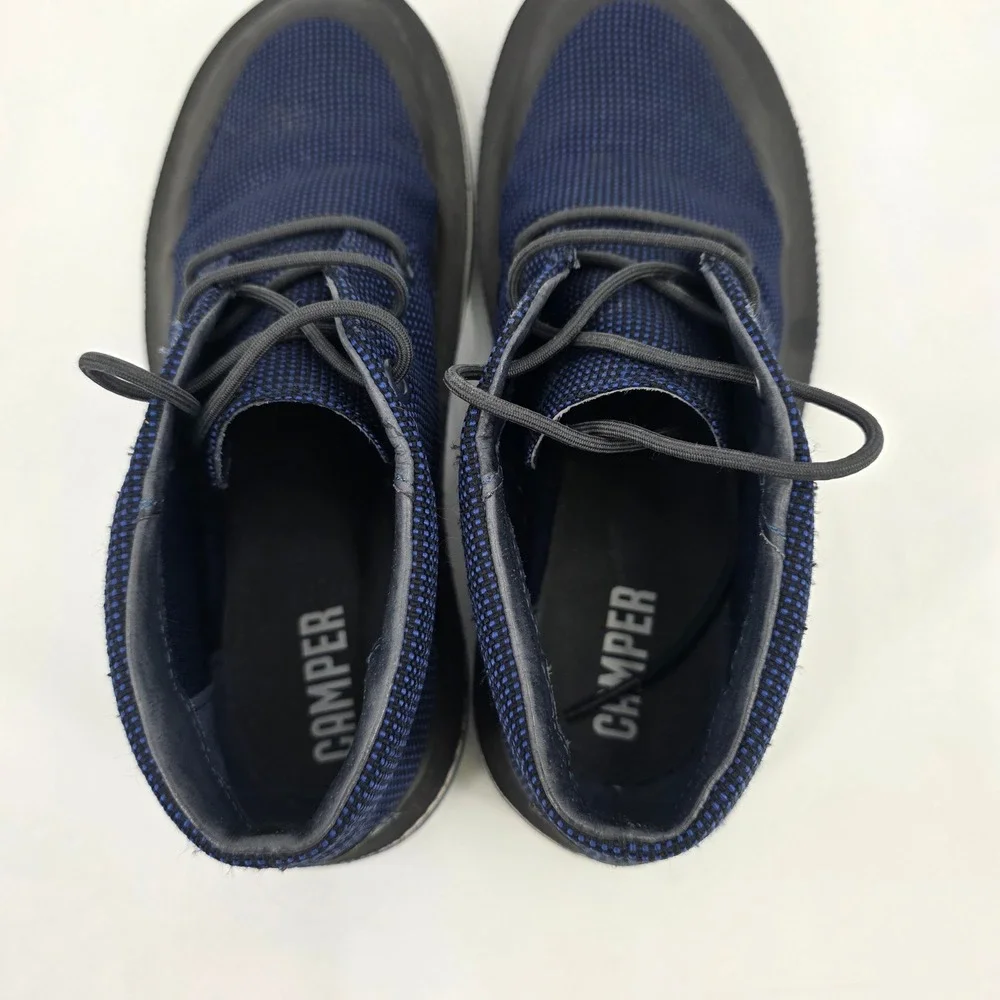 CAMPER BEETLE SNEAKERS WOMENS SIZE 5 / 35 BLUE LIGHTWEIGHT LACE UP FLEXIBLE KNIT